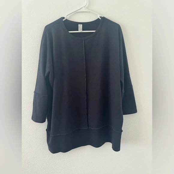 Spanx  Perfect Length Three-Quarter Dolman-Sleeve Top Black Size Medium - Picture 1 of 10